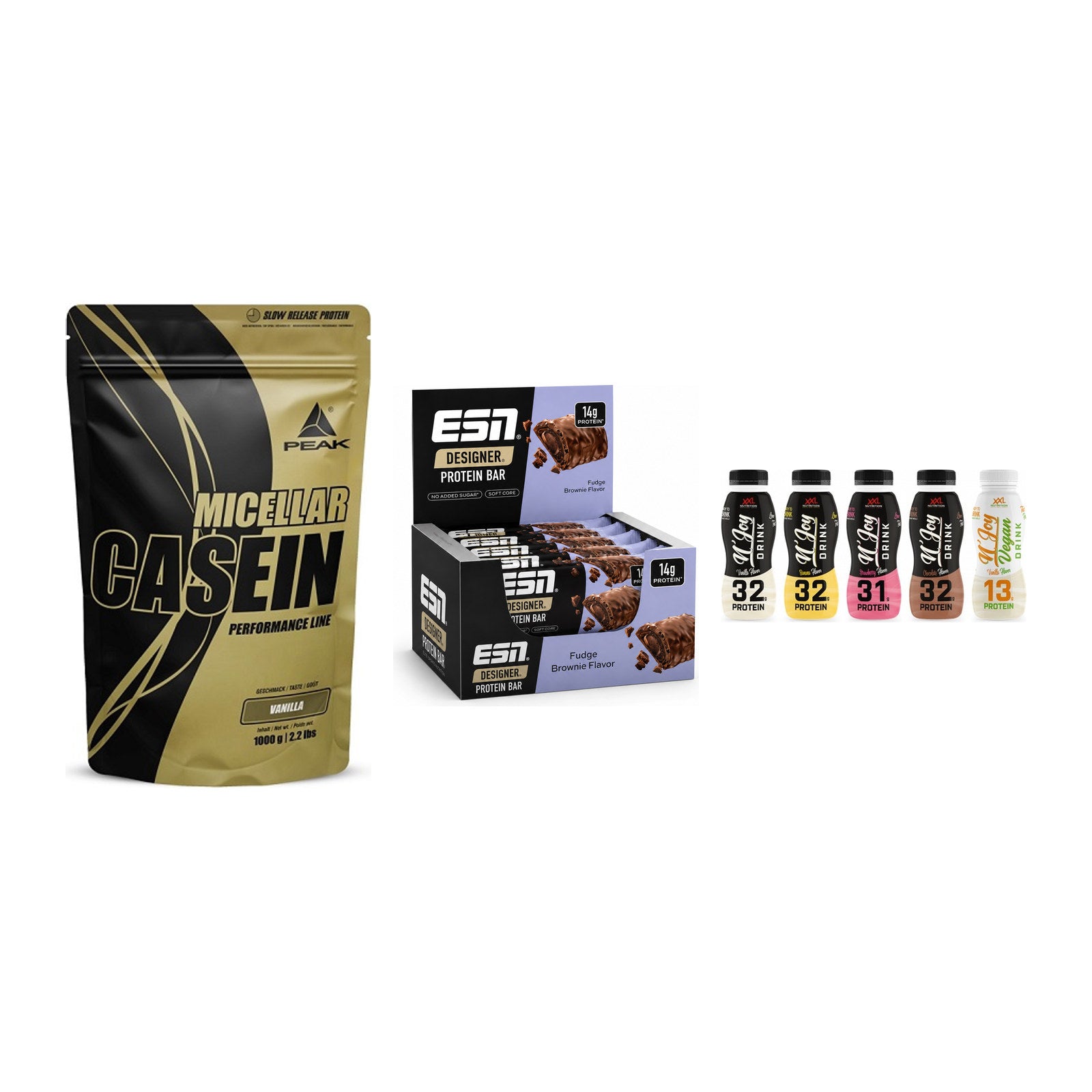 Schokolade Geschmacks-Trio: Peak Micellar Casein + 2 weitere – alle enthaltenen Artikel