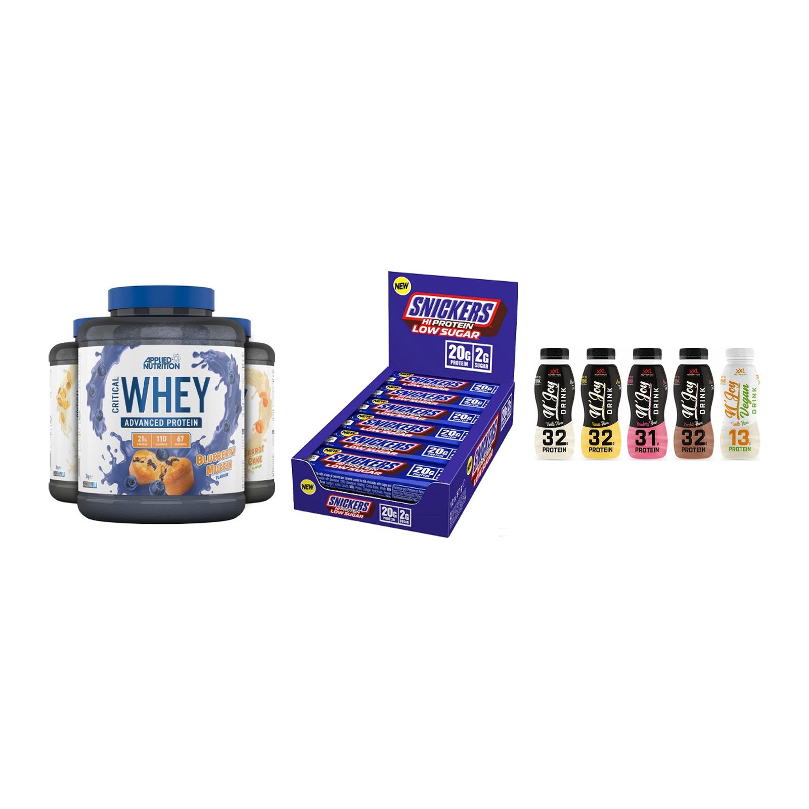 Schokolade Geschmacks-Trio: Applied + 3× Snickers LOW + 1 weitere – alle enthaltenen Artikel