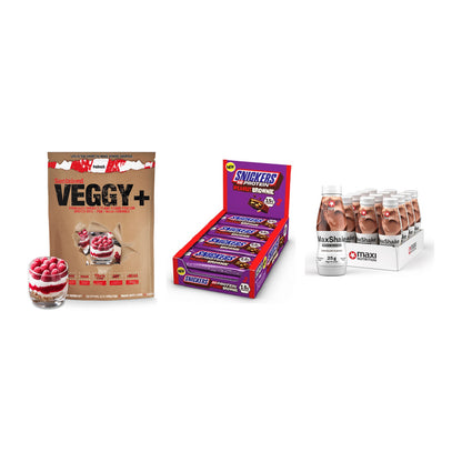 Schokolade Geschmacks-Trio: Sinob VEGGY + 3× Snickers High + 1 weitere – alle enthaltenen Artikel