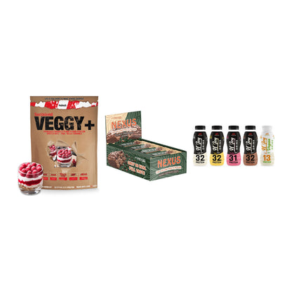 Schokolade Geschmacks-Trio: Sinob VEGGY + 3× ProFuel + 2× XXL Nutritio – alle enthaltenen Artikel