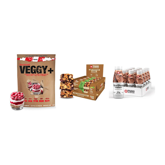 Schokolade Geschmacks-Trio: Sinob VEGGY + 3× MaxiNutrition + 1 weitere – alle enthaltenen Artikel