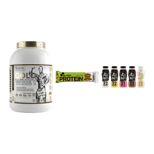 Schokolade Geschmacks-Trio: Kevin Levrone Gold Whey + 2 weitere – alle enthaltenen Artikel