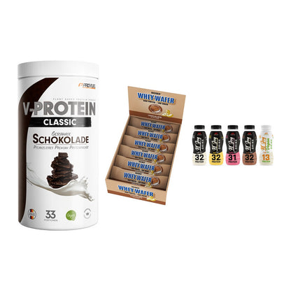 Schokolade Geschmacks-Trio: ProFuel + 3× Weider Whey + 2× XXL Nutritio – alle enthaltenen Artikel
