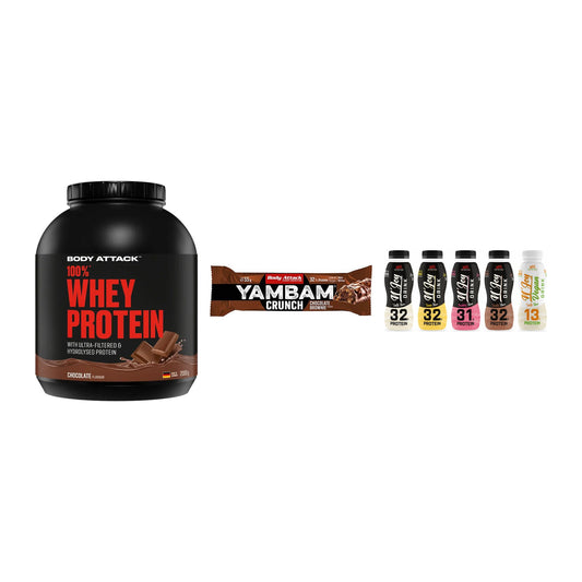 Schokolade Geschmacks-Trio: Body Attack 100% Whey Protein + 2 weitere – alle enthaltenen Artikel