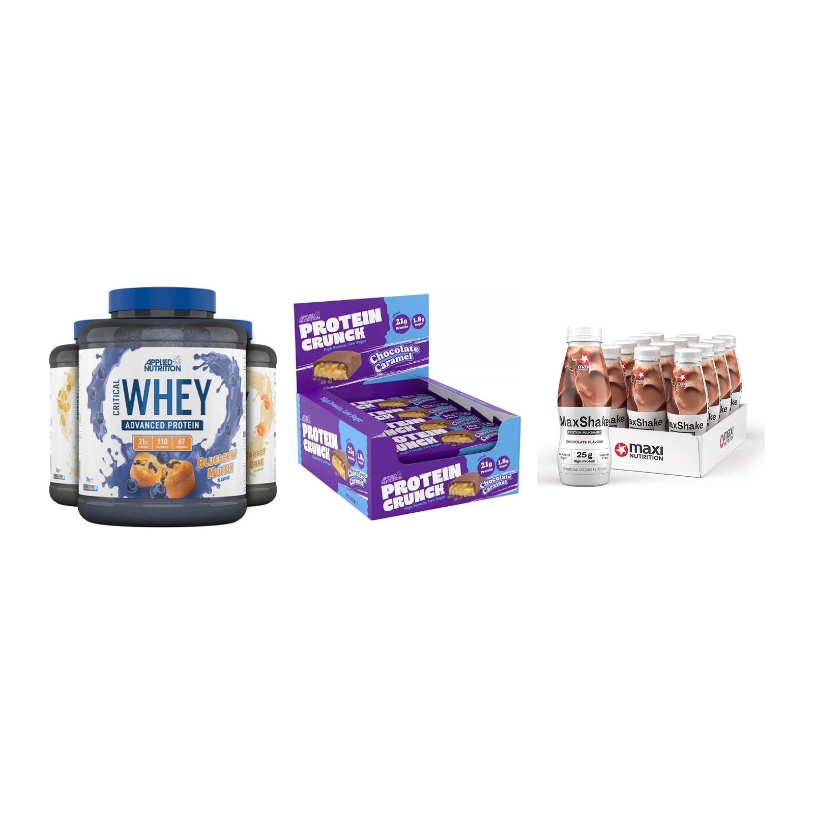 Schokolade Geschmacks-Trio: Applied Nutrition Critical + 2 weitere – alle enthaltenen Artikel