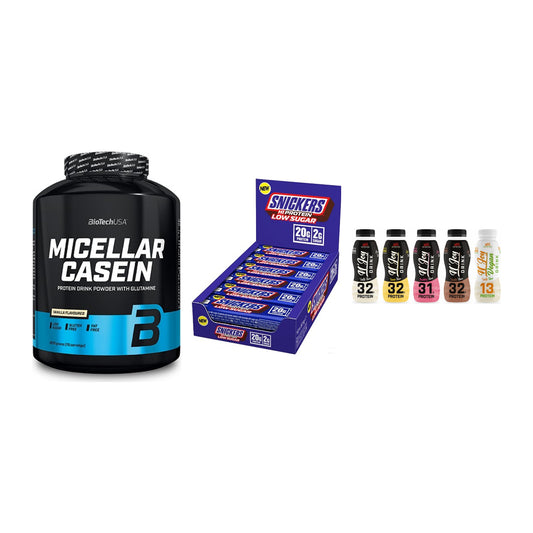 Schokolade Geschmacks-Trio: BioTech + 3× Snickers LOW + 1 weitere – alle enthaltenen Artikel