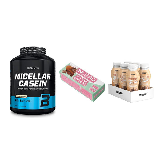 Schokolade Geschmacks-Trio: BioTech + 3× INLEAD Tea + 2× Weider PROTE – alle enthaltenen Artikel
