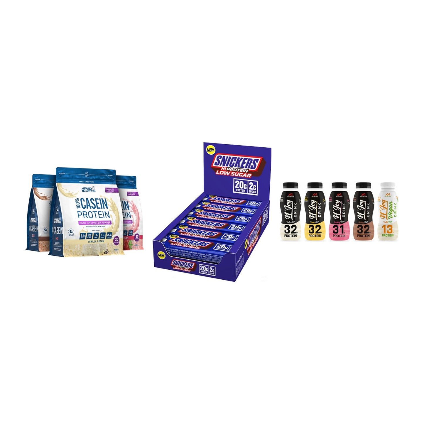 Schokolade Geschmacks-Trio: Applied + 3× Snickers LOW + 1 weitere – alle enthaltenen Artikel