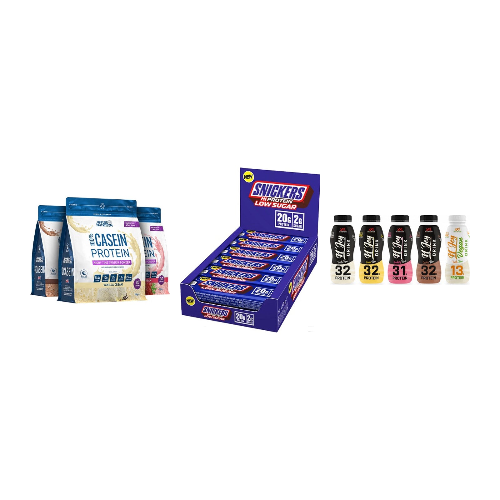 Schokolade Geschmacks-Trio: Applied + 3× Snickers LOW + 1 weitere – alle enthaltenen Artikel