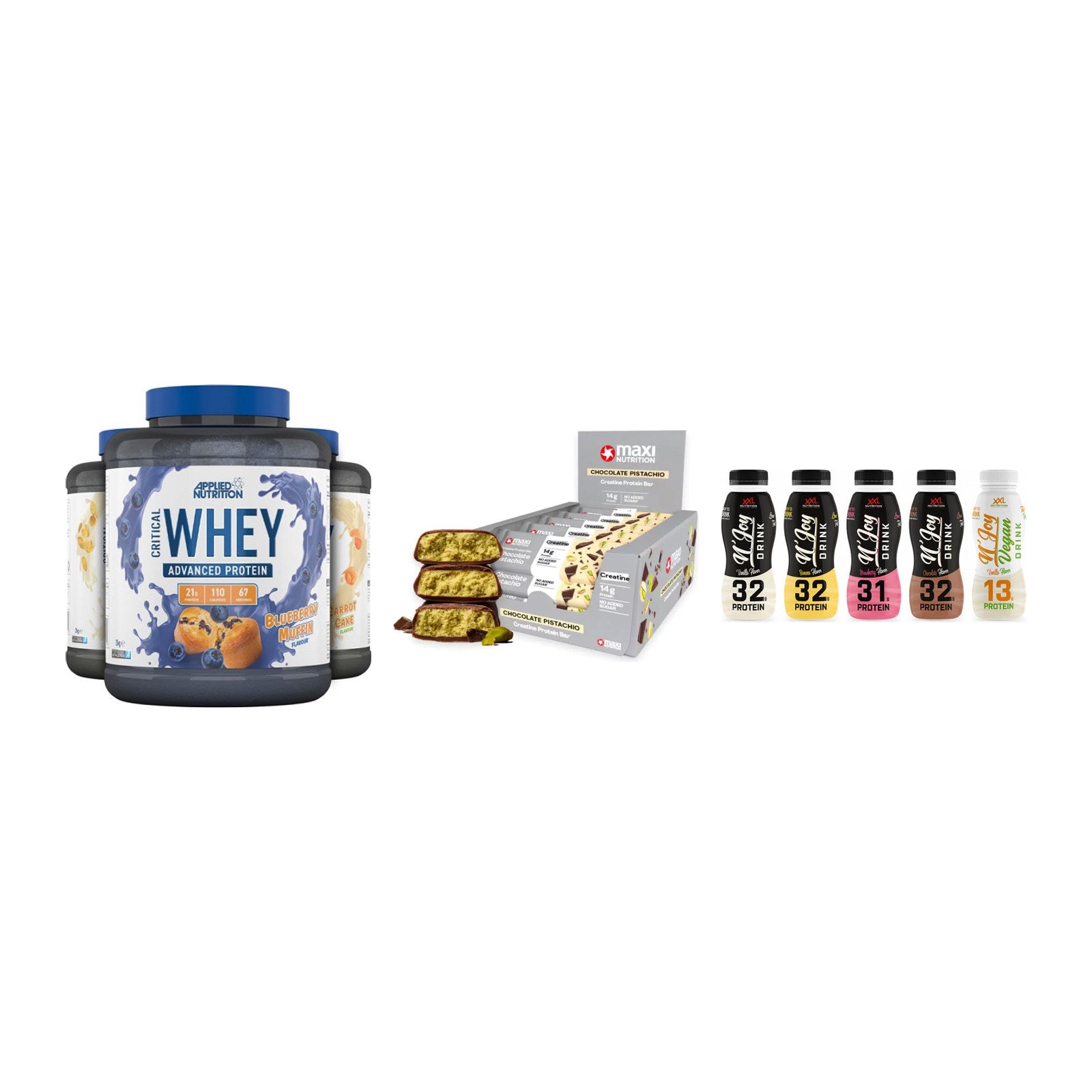 Schokolade Geschmacks-Trio: Applied + 3× MaxiNutrition + 1 weitere – alle enthaltenen Artikel