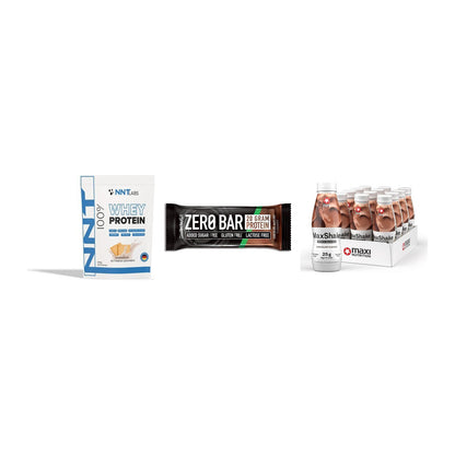 Schokolade Geschmacks-Trio: NNT Whey + 3× BioTech Zero Bar + 1 weitere – alle enthaltenen Artikel