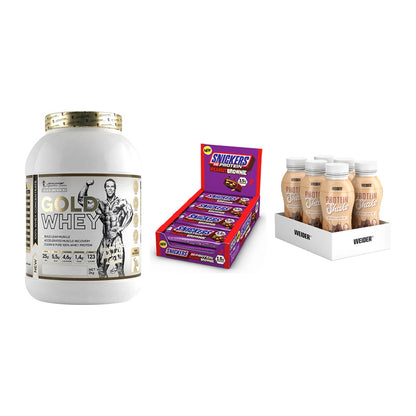 Schokolade Geschmacks-Trio: Kevin Levrone Gold Whey + 2 weitere – alle enthaltenen Artikel