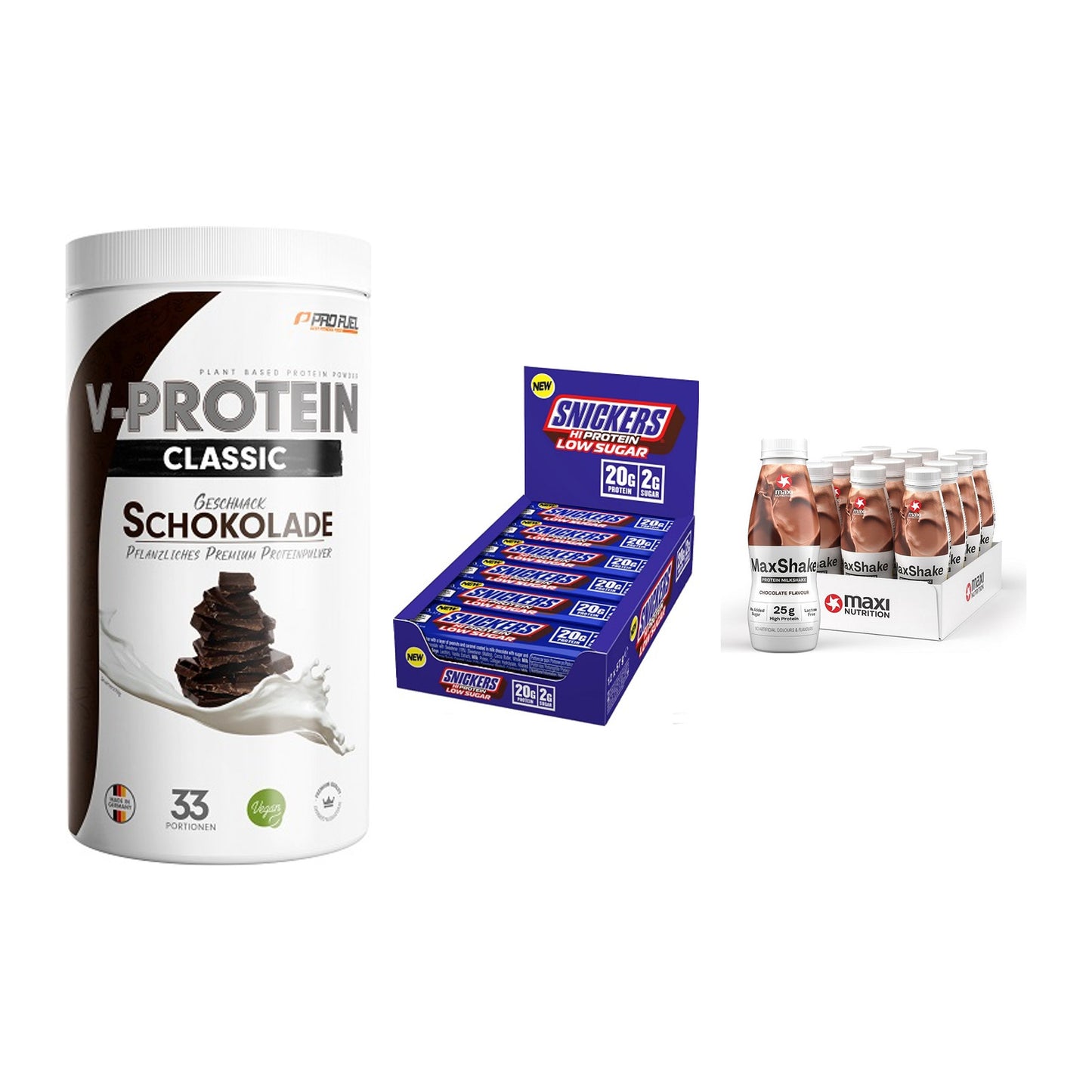 Schokolade Geschmacks-Trio: ProFuel VEGAN PROTEIN + 2 weitere – alle enthaltenen Artikel