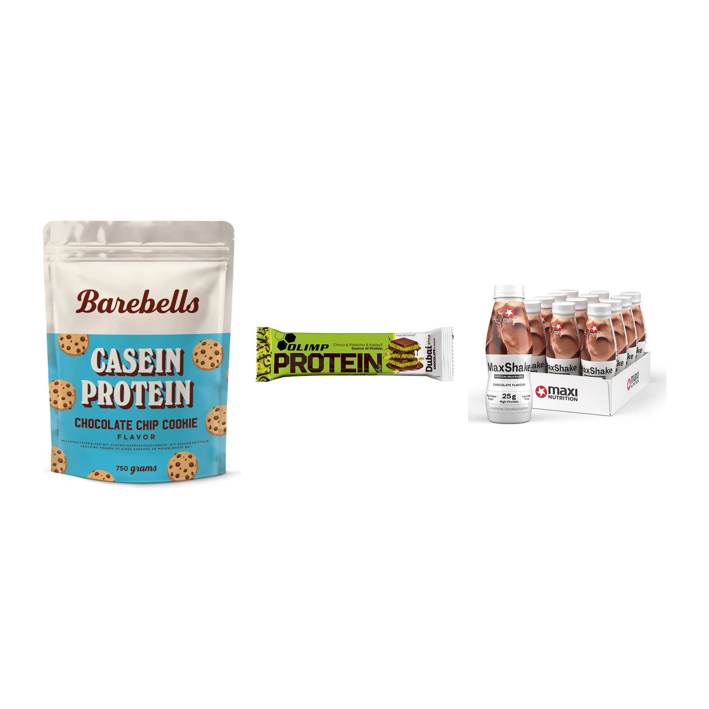 Schokolade Geschmacks-Trio: Barebells + 3× Olimp Protein + 1 weitere – alle enthaltenen Artikel