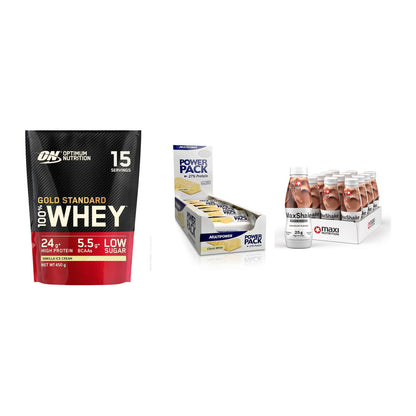 Schokolade Geschmacks-Trio: ON Whey Gold + 3× Multipower + 1 weitere – alle enthaltenen Artikel