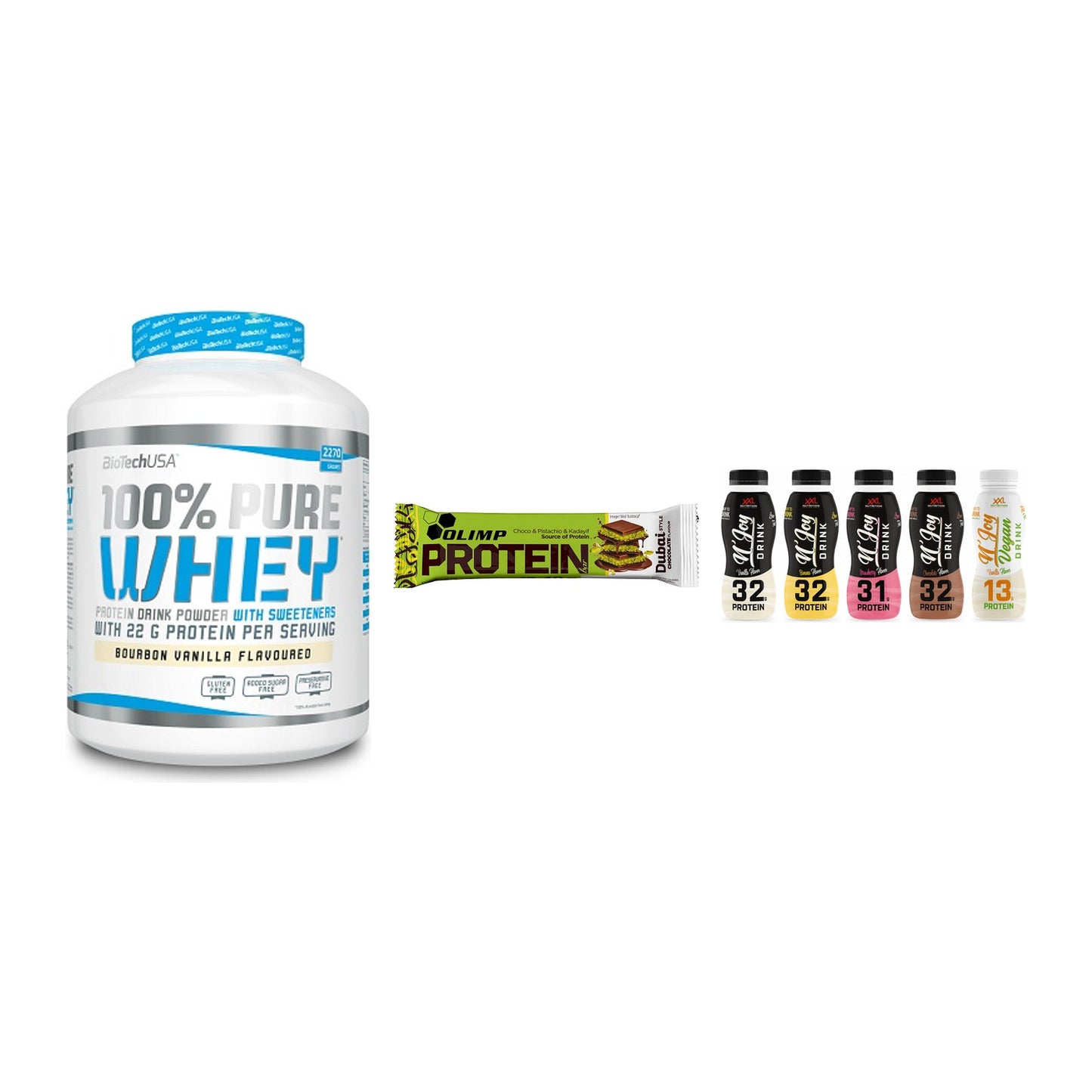 Schokolade Geschmacks-Trio: BioTech 100% Pure Whey + 2 weitere – alle enthaltenen Artikel