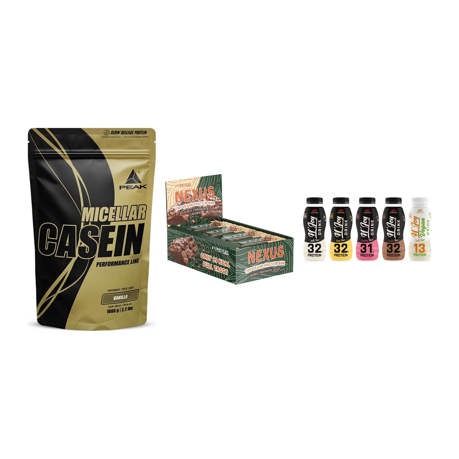 Schokolade Geschmacks-Trio: Peak Micellar Casein + 2 weitere – alle enthaltenen Artikel