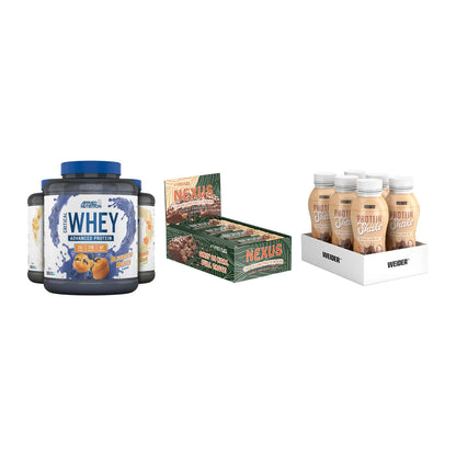 Schokolade Geschmacks-Trio: Applied + 3× ProFuel + 2× Weider PROTE – alle enthaltenen Artikel