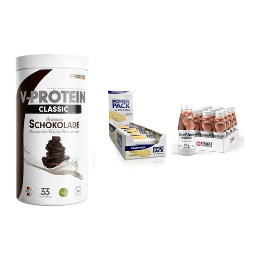 Schokolade Geschmacks-Trio: ProFuel + 3× Multipower + 2× MaxiNutritio – alle enthaltenen Artikel