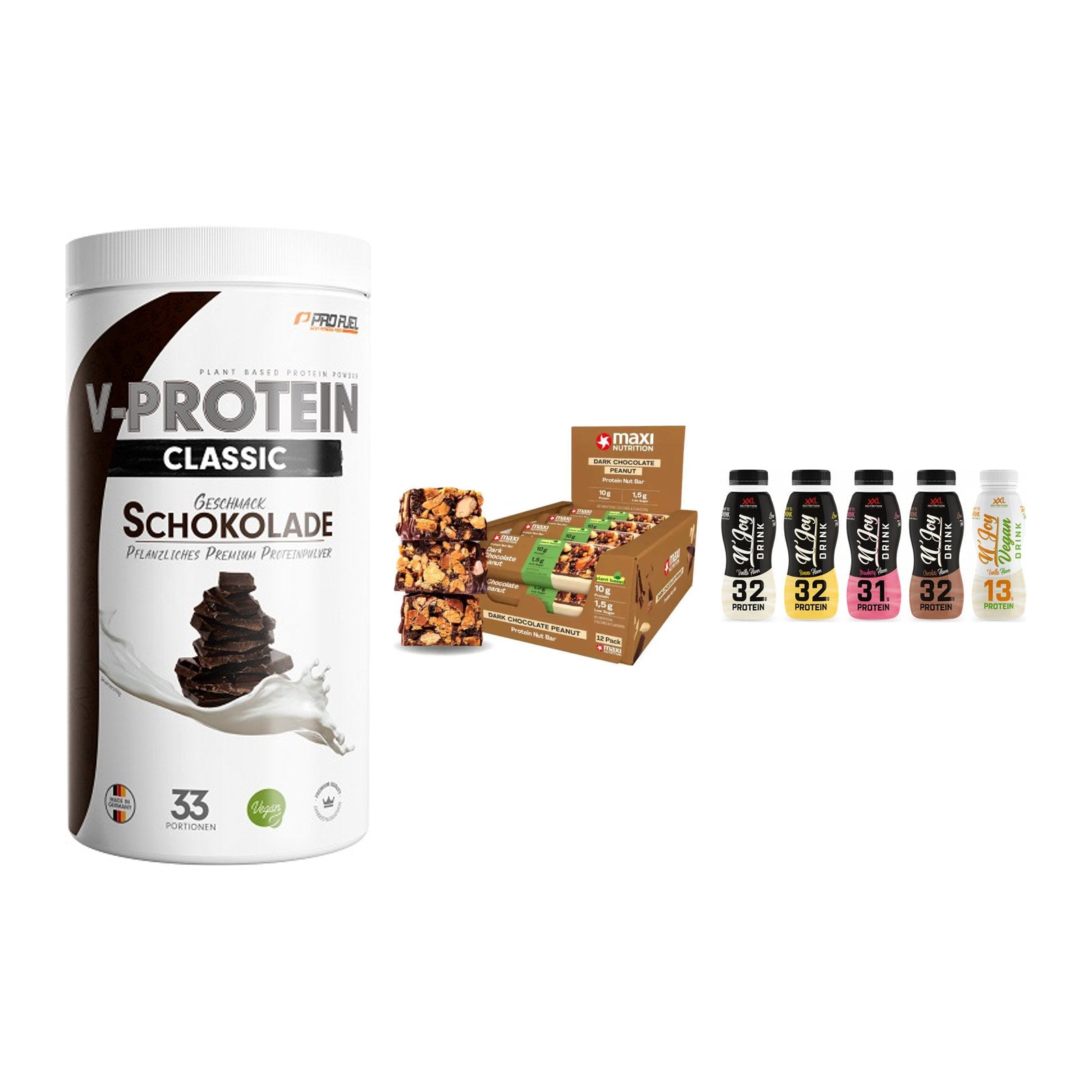 Schokolade Geschmacks-Trio: ProFuel VEGAN PROTEIN + 2 weitere – alle enthaltenen Artikel