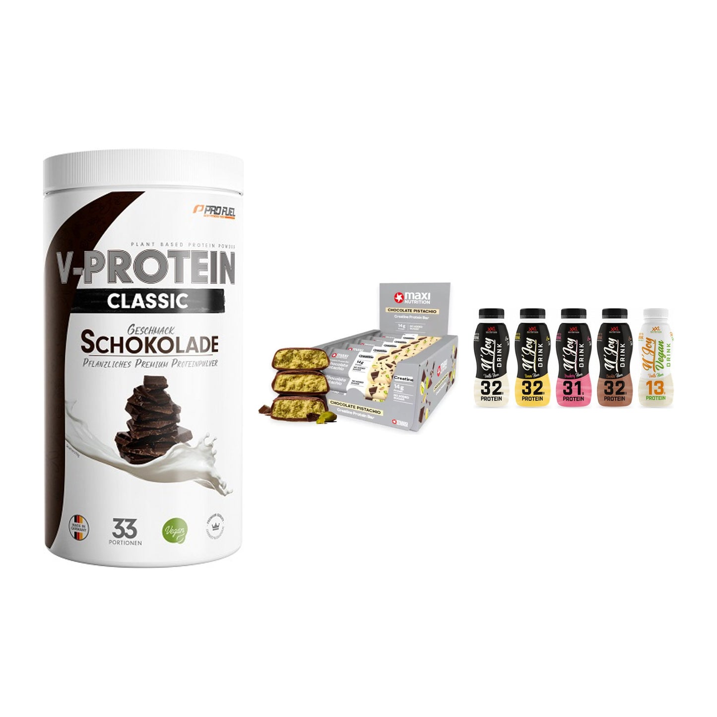 Schokolade Geschmacks-Trio: ProFuel VEGAN PROTEIN + 2 weitere – alle enthaltenen Artikel