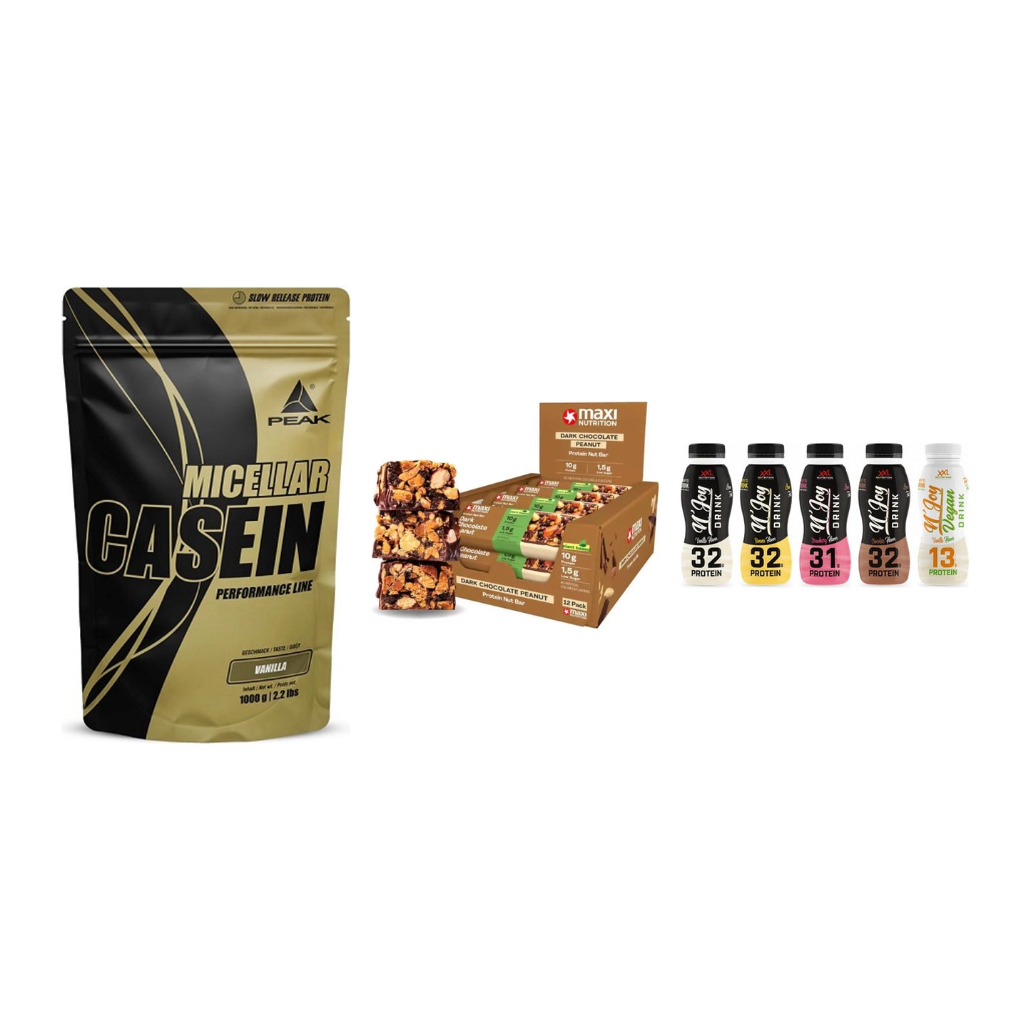 Schokolade Geschmacks-Trio: Peak Micellar Casein + 2 weitere – alle enthaltenen Artikel