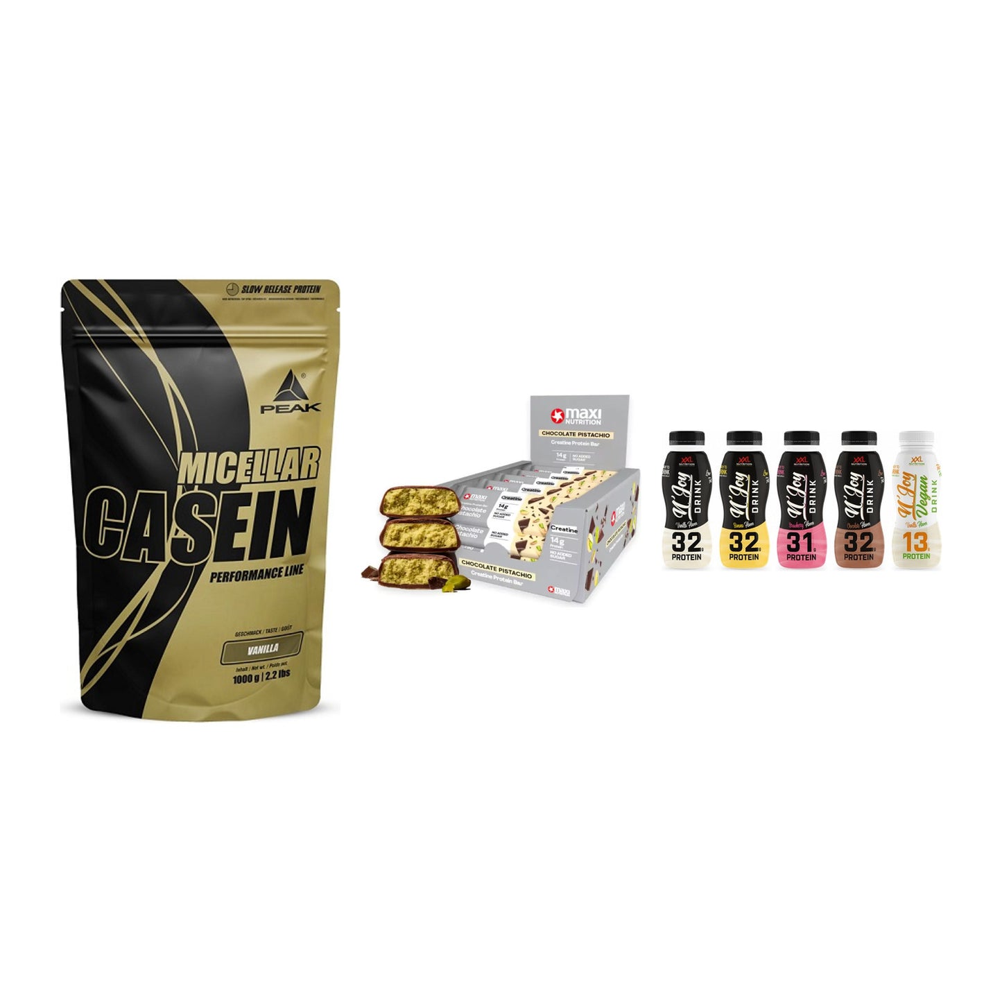 Schokolade Geschmacks-Trio: Peak Micellar Casein + 2 weitere – alle enthaltenen Artikel
