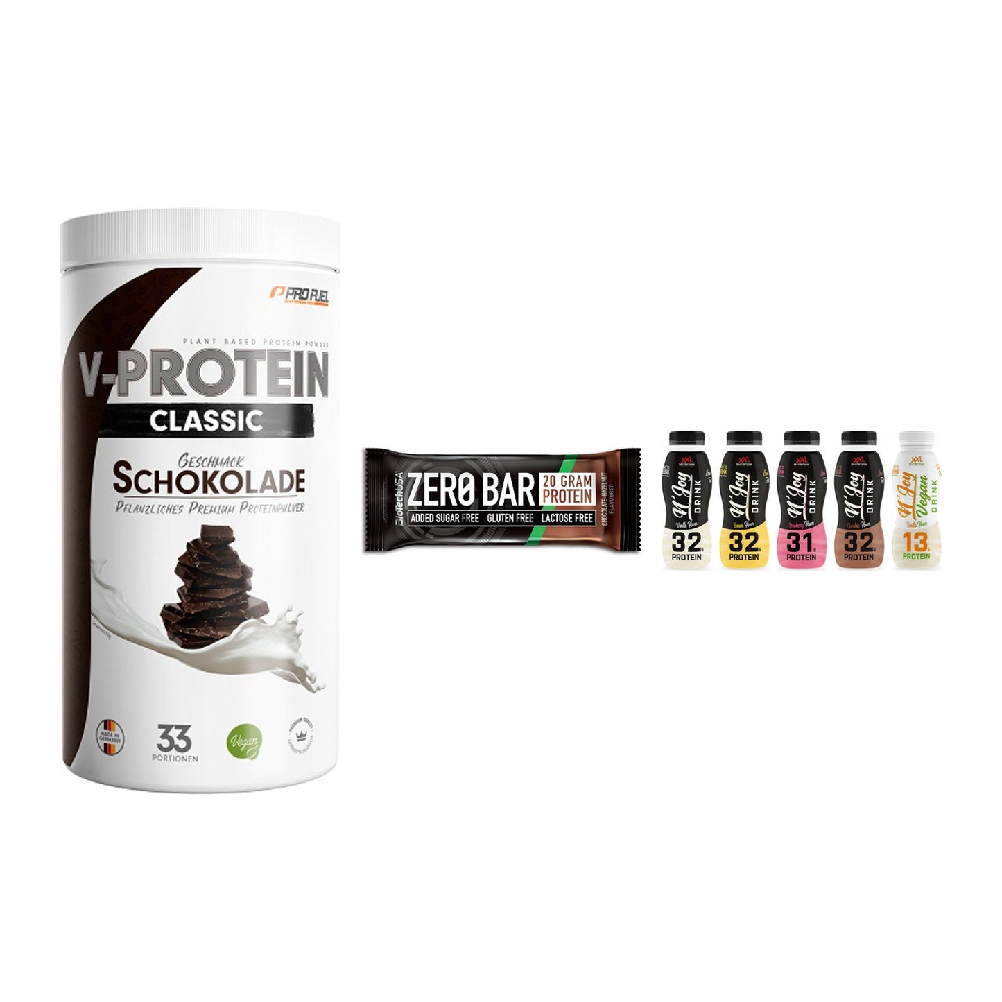 Schokolade Geschmacks-Trio: ProFuel VEGAN PROTEIN + 2 weitere – alle enthaltenen Artikel