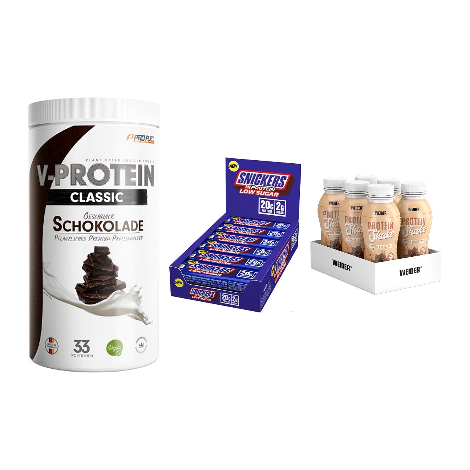 Schokolade Geschmacks-Trio: ProFuel VEGAN PROTEIN + 2 weitere – alle enthaltenen Artikel