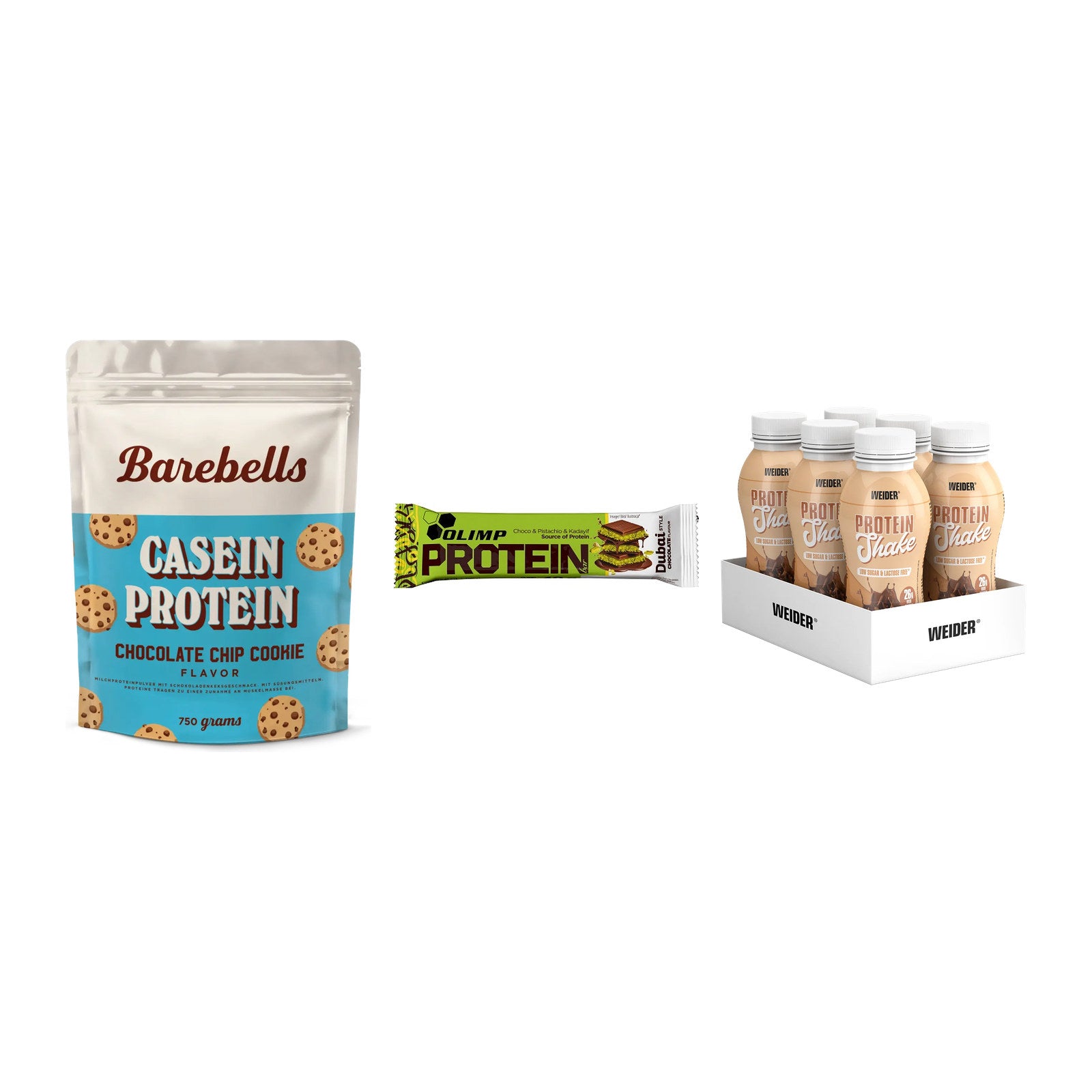 Schokolade Geschmacks-Trio: Barebells + 3× Olimp Protein + 1 weitere – alle enthaltenen Artikel