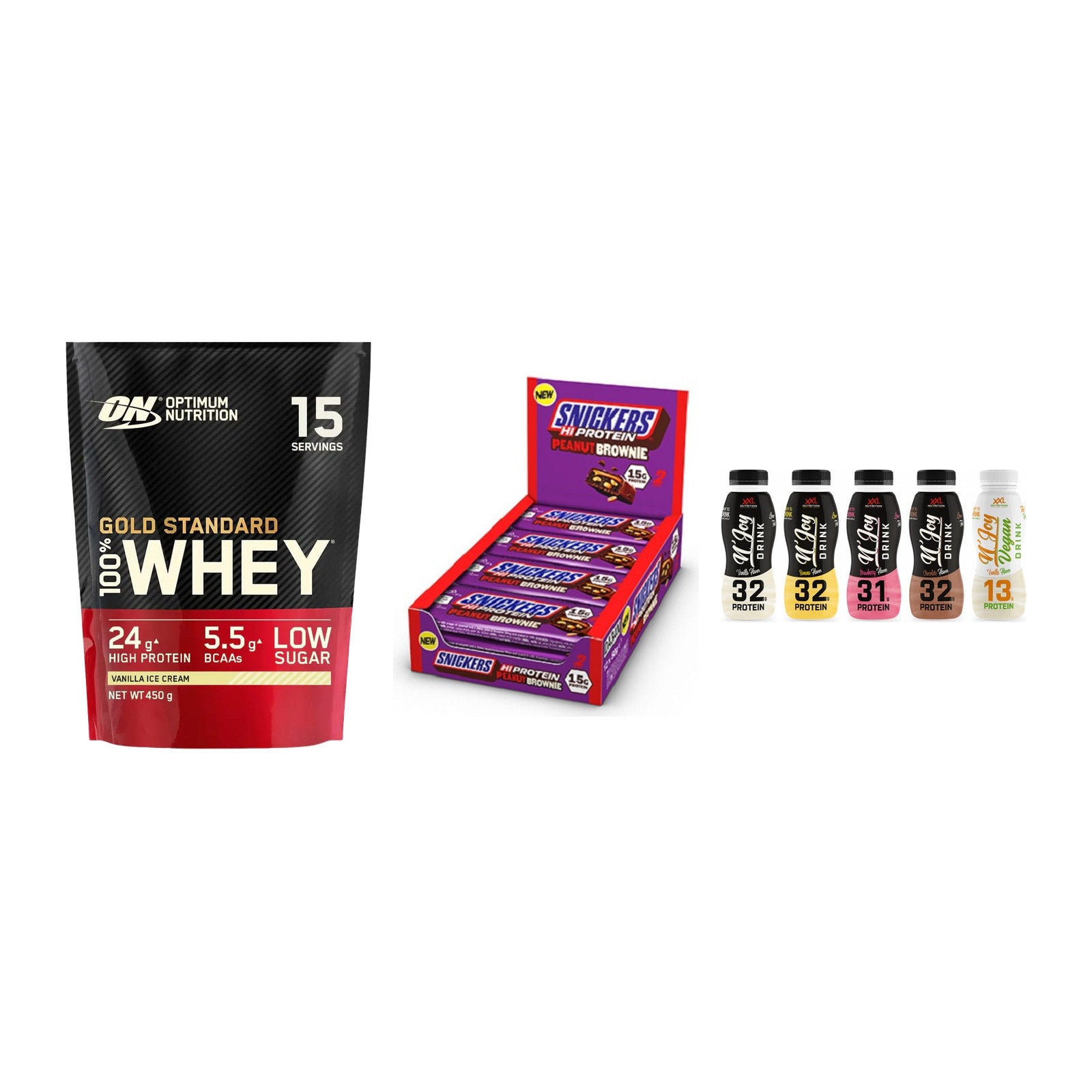 Schokolade Geschmacks-Trio: ON Whey Gold Standard + 2 weitere – alle enthaltenen Artikel