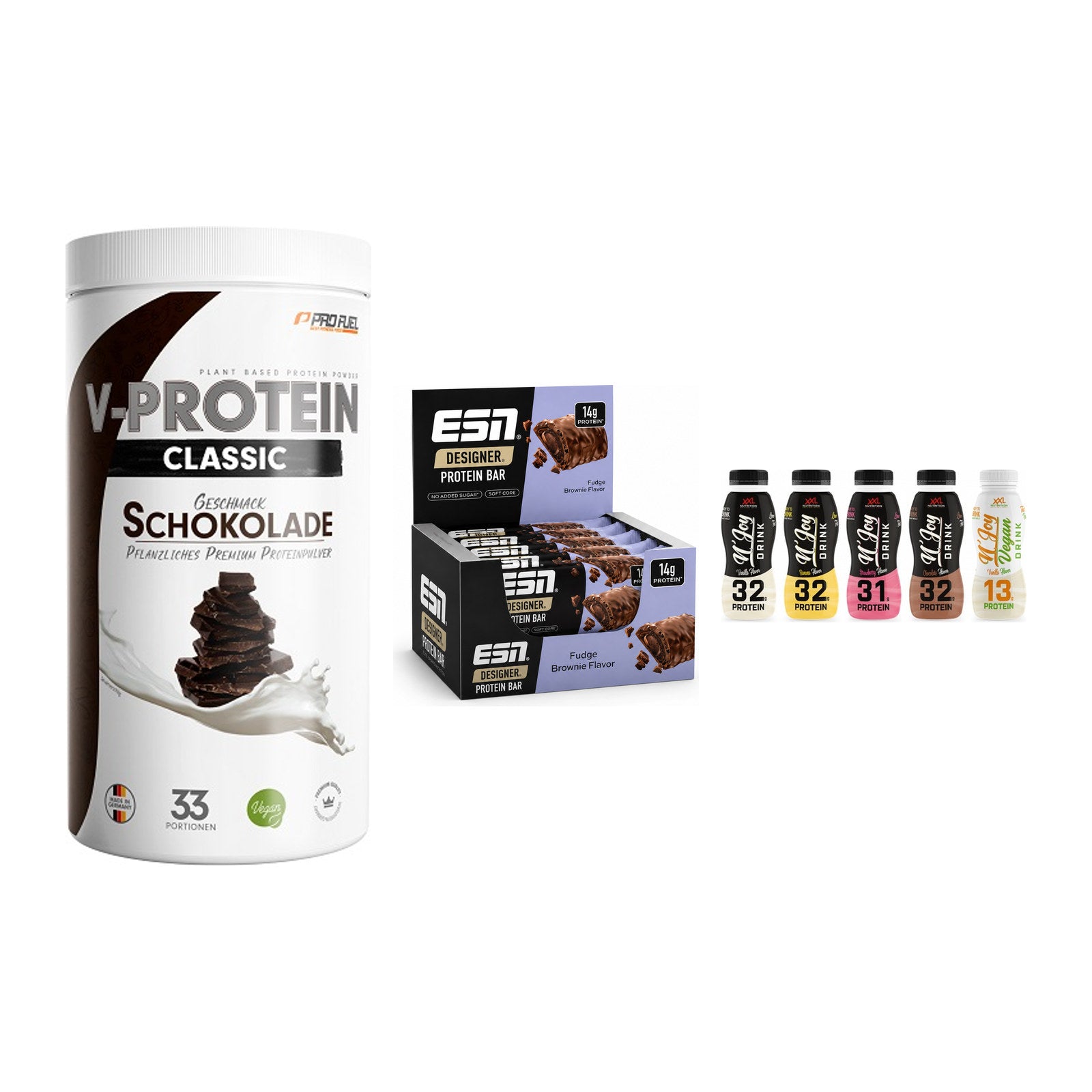 Schokolade Geschmacks-Trio: ProFuel VEGAN PROTEIN + 2 weitere – alle enthaltenen Artikel