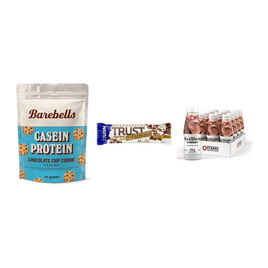 Schokolade Geschmacks-Trio: Barebells + 3× USN TRUST + 2× MaxiNutritio – alle enthaltenen Artikel
