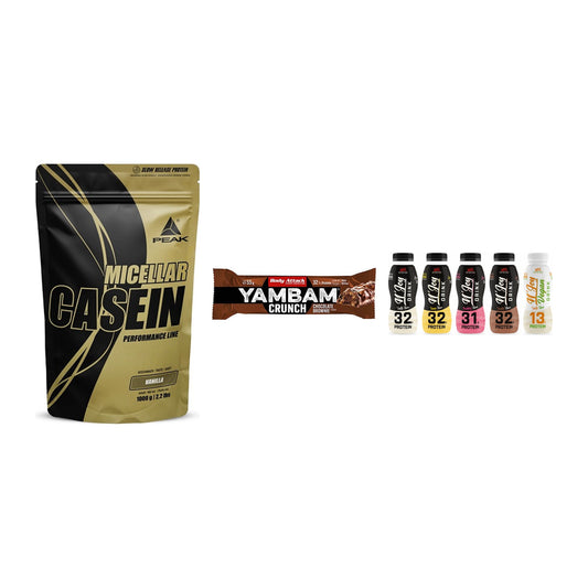 Schokolade Geschmacks-Trio: Peak Micellar + 3× Body Attack + 1 weitere – alle enthaltenen Artikel