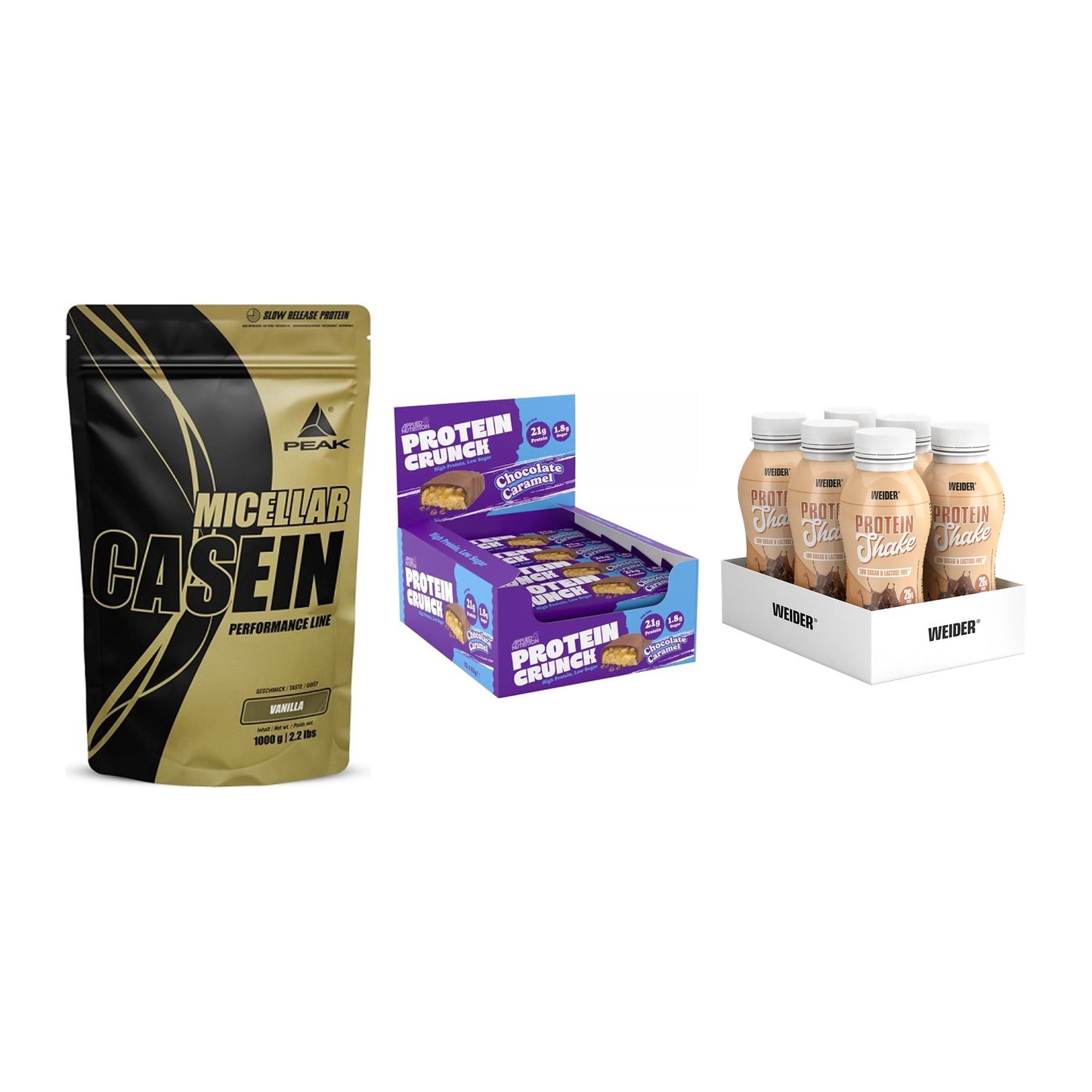 Schokolade Geschmacks-Trio: Peak Micellar + 3× Applied + 1 weitere – alle enthaltenen Artikel