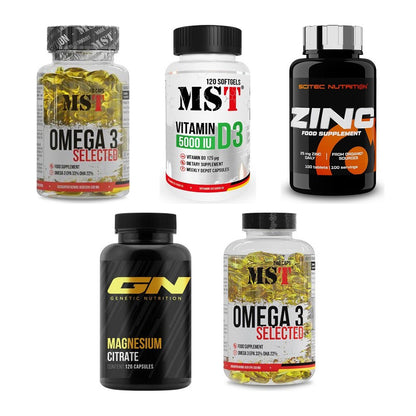 Gesundheits-Basisbox: MST Omega 3 + MST Vitamin D3 + 3 weitere – alle enthaltenen Artikel