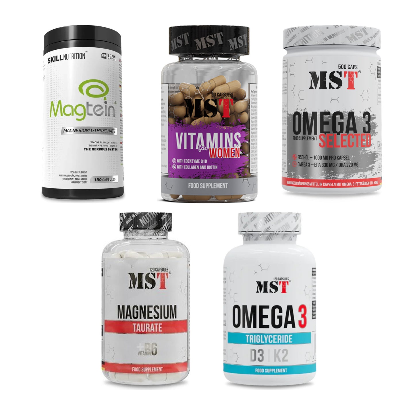 Gesundheits-Basisbox: Skill Nutrition + MST Vitamins + 3 weitere – alle enthaltenen Artikel
