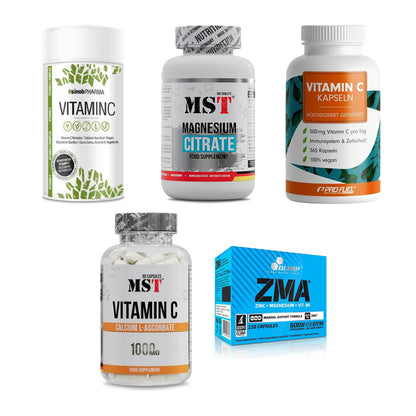 Gesundheits-Basisbox: Sinob Vitamin C + MST Magnesium + 3 weitere – alle enthaltenen Artikel