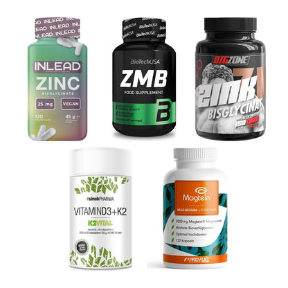 Gesundheits-Basisbox: INLEAD Zink + BioTech ZMB + 3 weitere – alle enthaltenen Artikel