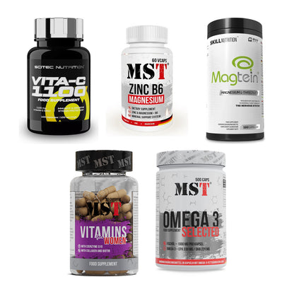 Gesundheits-Basisbox: Scitec Vitamin C + MST Zinc + 3 weitere – alle enthaltenen Artikel