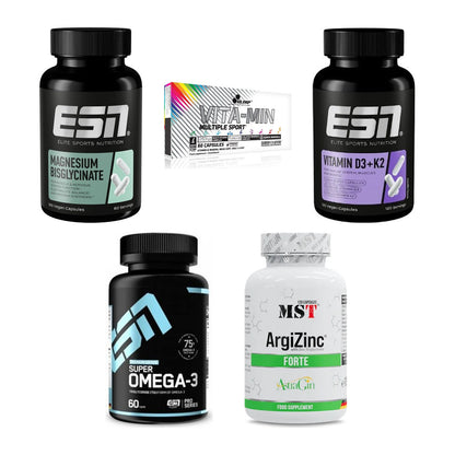Gesundheits-Basisbox: ESN Magnesium + Olimp Vita-Min + 3 weitere – alle enthaltenen Artikel