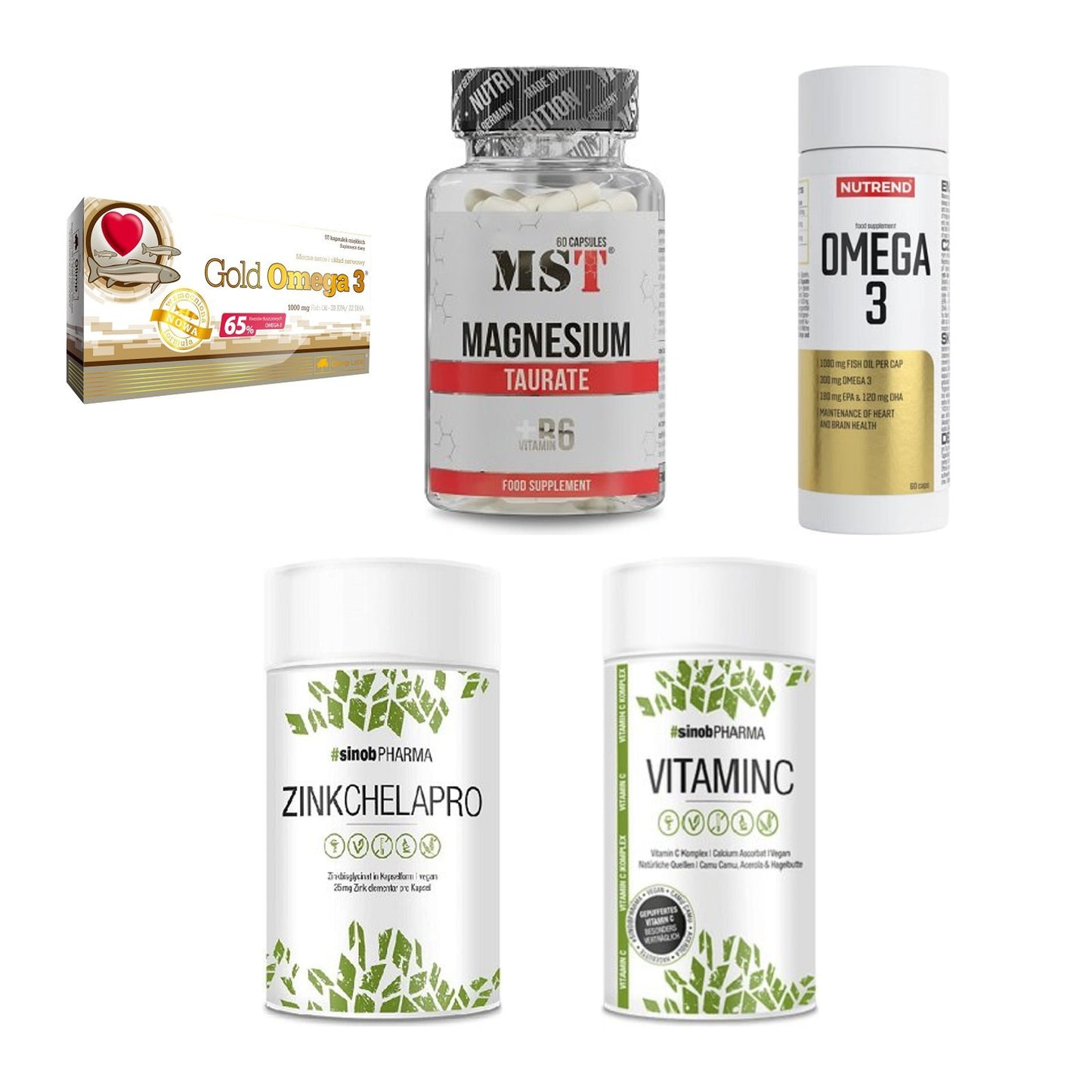Gesundheits-Basisbox: Olimp Omega 3 + MST Magnesium + 3 weitere – alle enthaltenen Artikel