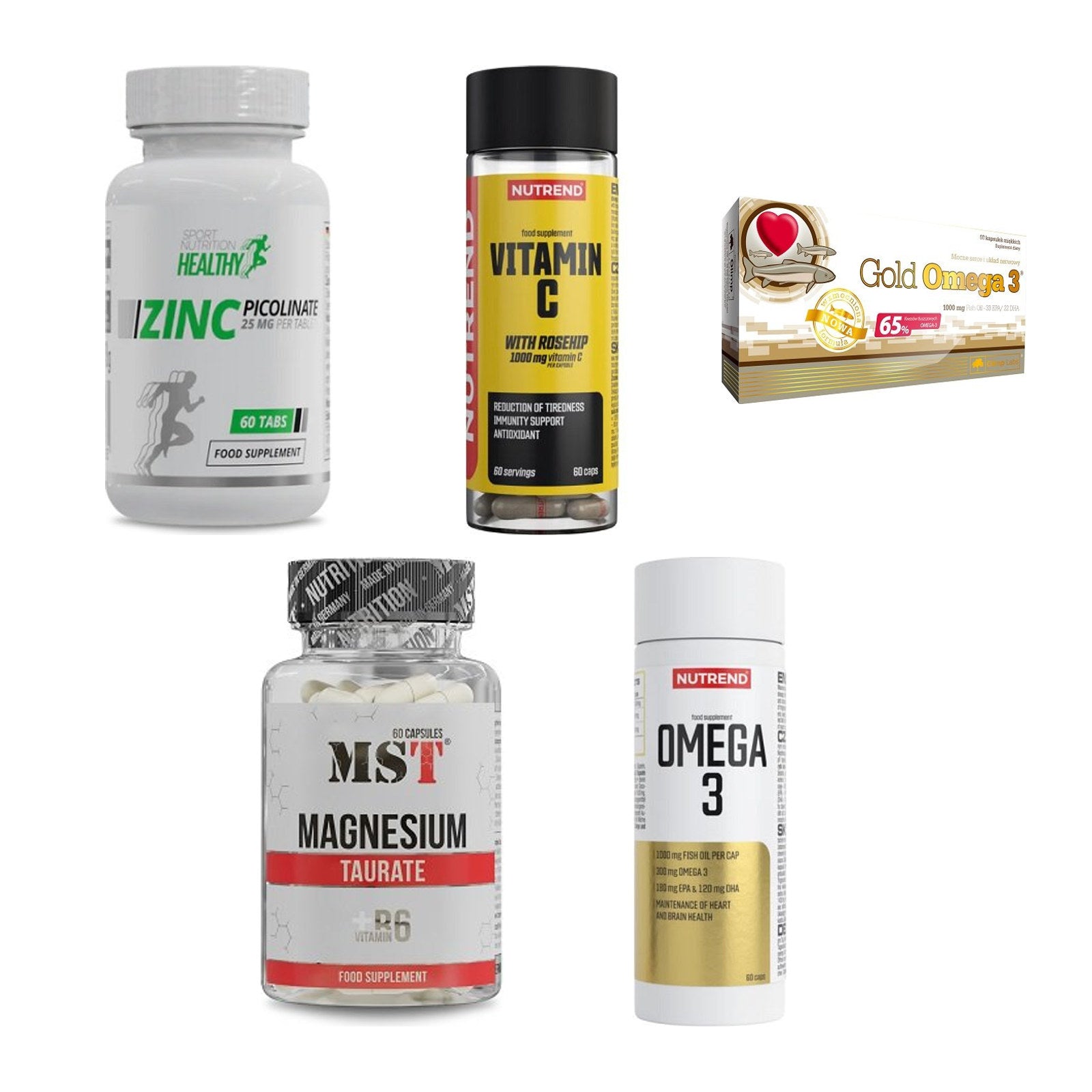 Gesundheits-Basisbox: MST Healthy Zinc + Nutrend Vitamin + 3 weitere – alle enthaltenen Artikel