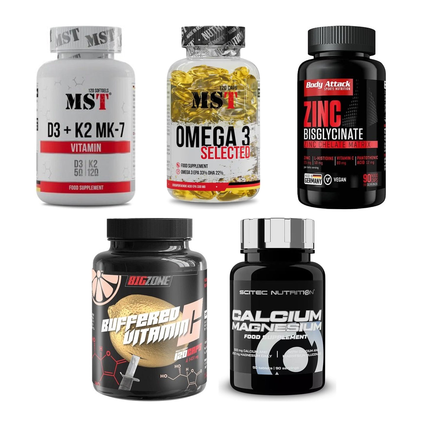 Gesundheits-Basisbox: MST Vitamin D3 + MST Omega 3 + 3 weitere – alle enthaltenen Artikel