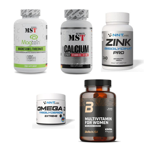 Gesundheits-Basisbox: MST Magnesium + MST Calcium + 3 weitere – alle enthaltenen Artikel