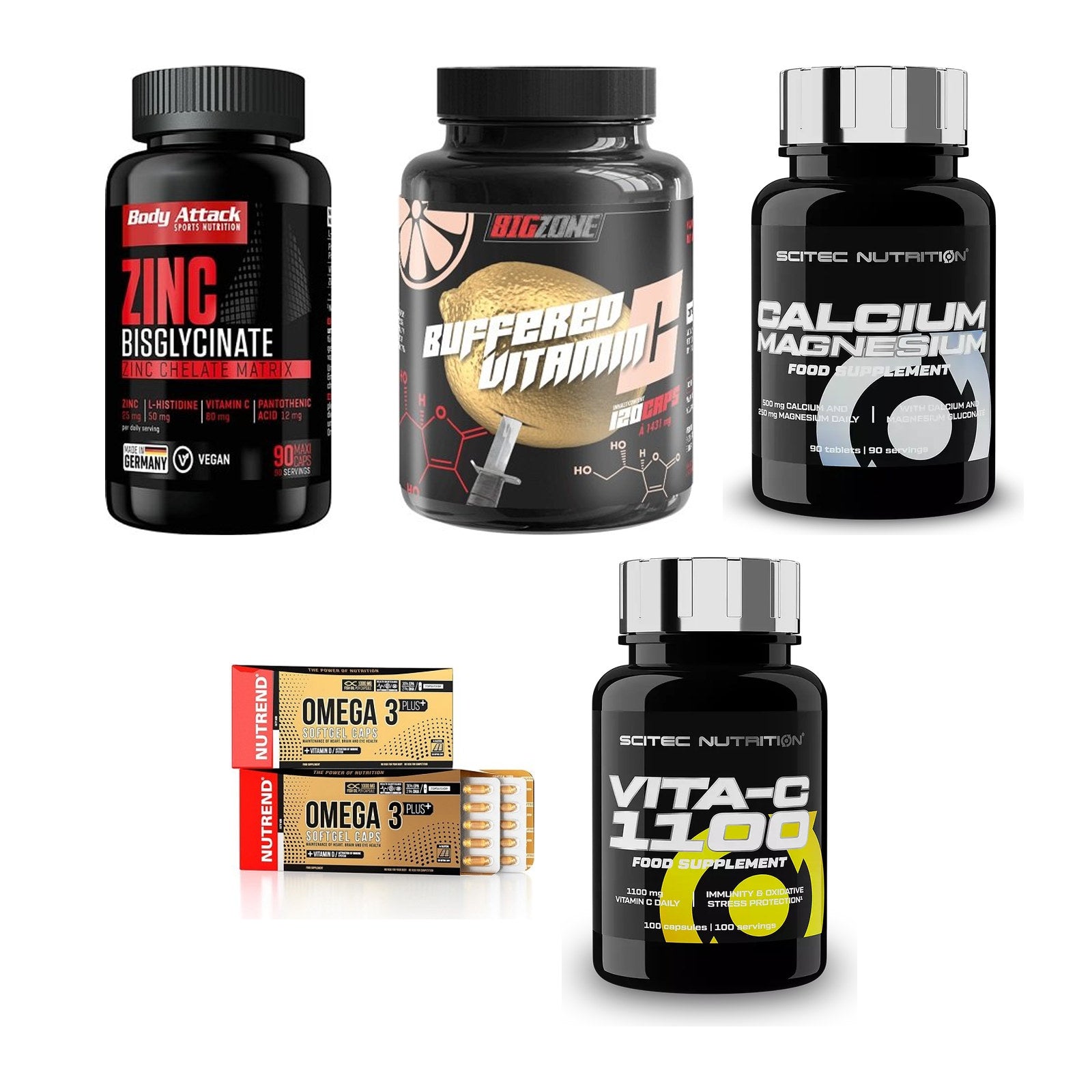 Gesundheits-Basisbox: Body Attack Zink + Big Zone Buffere + 3 weitere – alle enthaltenen Artikel