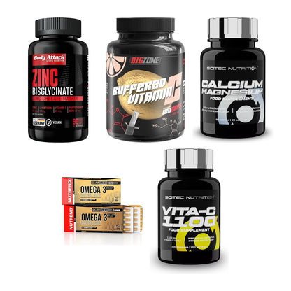 Gesundheits-Basisbox: Body Attack Zink + Big Zone Buffere + 3 weitere – alle enthaltenen Artikel