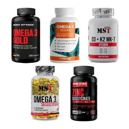 Gesundheits-Basisbox: Body Attack + ProFuel Omega 3 + 3 weitere – alle enthaltenen Artikel