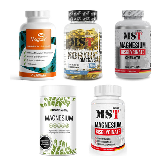 Gesundheits-Basisbox: ProFuel Magnesiu + MST Omega 3 + 3 weitere – alle enthaltenen Artikel