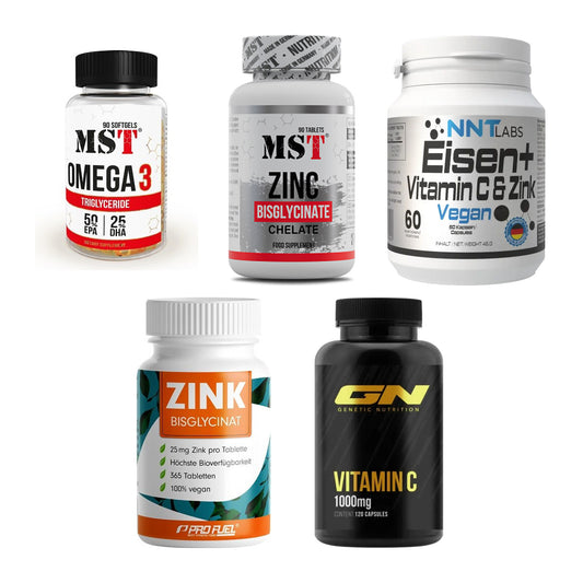 Gesundheits-Basisbox: MST Omega 3 + MST Zinc Chelate + 3 weitere – alle enthaltenen Artikel